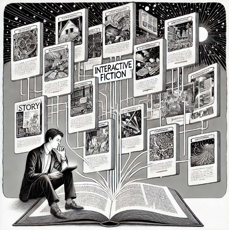 Trautzsch, 2024 Ein Bild zum Thema Interactive Fiction - Digital, Cyberspace, Holodeck. Dall-E, 2024